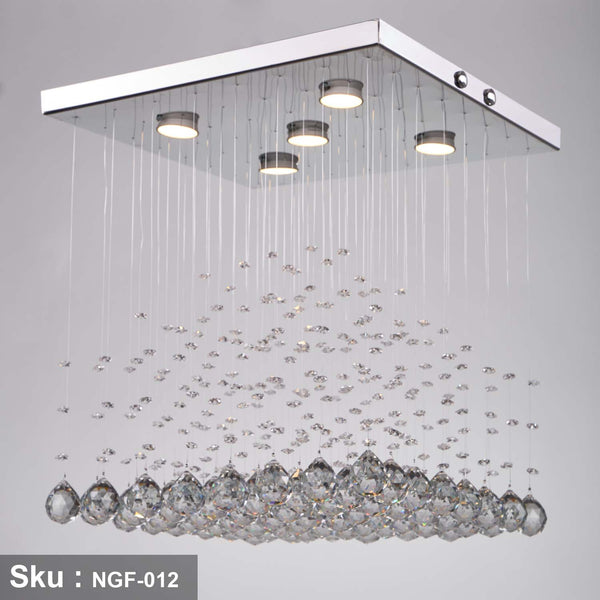 Chandelier stainless and crystal 45x45cm - NGF-012