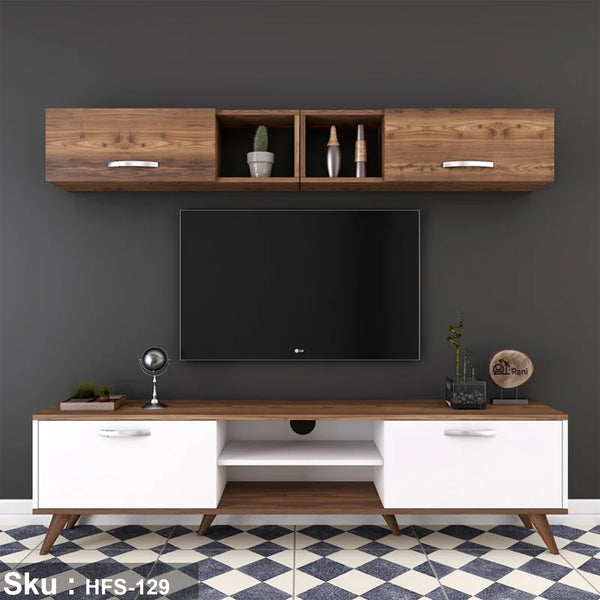 TV table with additional units made of high-quality MDF wood - HFS-129