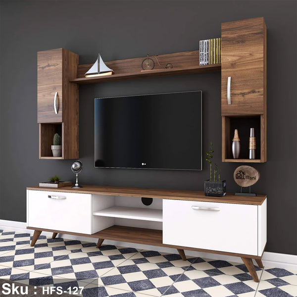 TV table with additional units made of high-quality MDF wood - HFS-127