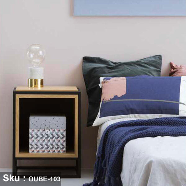 Wooden MDF and steel chest of drawers - OUBE-103