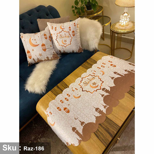 Set of 2 cushions and velvet tablecloth - RAZ-186