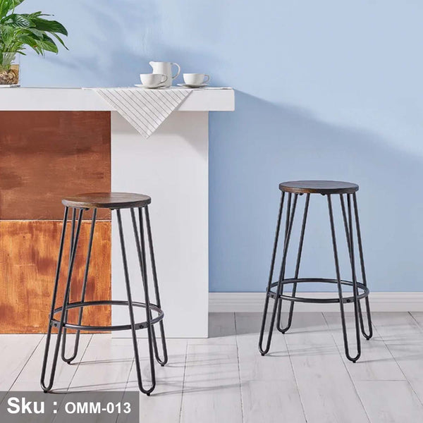 Metal bar stool with hot paint - OMM-013