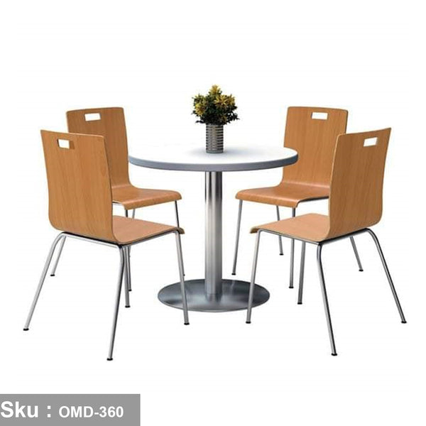 Dining table set with 4 chairs - natural wood - OMD-360