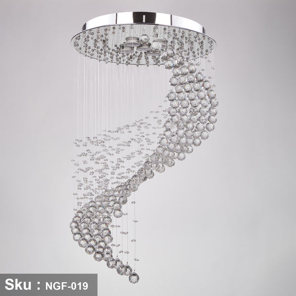 Chandelier stainless and crystal 75x50 cm - NGF-019