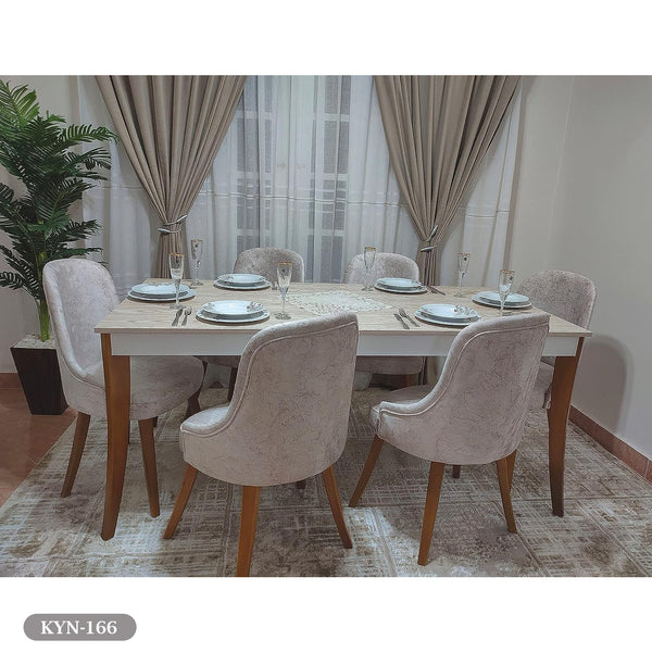 Dining table - 7 pieces of high quality beech wood - KYN-166