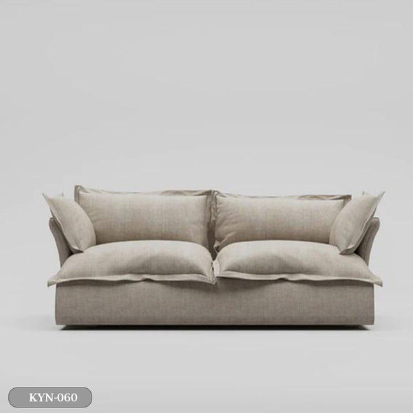 Beech wood sofa with linen or velvet fabric - KYN-060