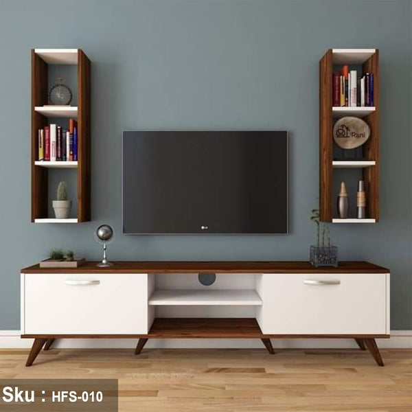 TV table with additional units made of high-quality MDF wood - HFS-010