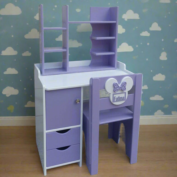 Imported MDF wooden children's desk with shelving unit - OSA-004