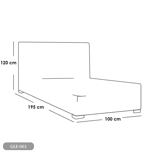سرير خشب كونتر و قماش قطيفة  - GLE-061 - 100x120cm