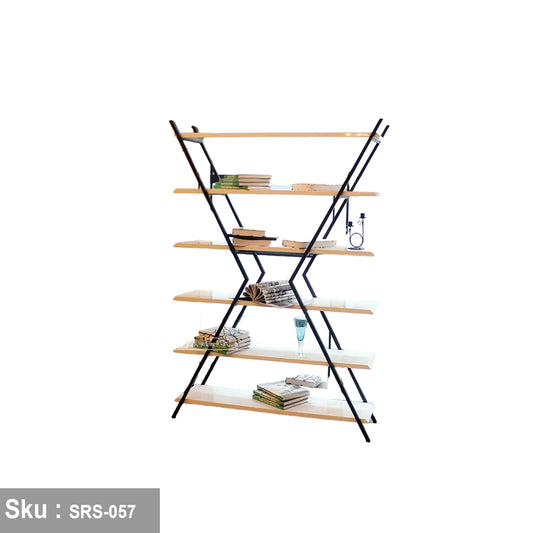 Steel and wood shelving unit - SRS-057