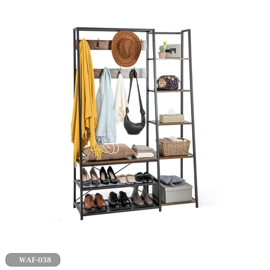 Wooden MDF and metal shoe rack - WAF-038