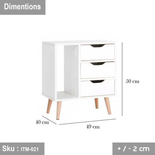 Spanish MDF wood nightstand - ITM-021 - 50cmX60cm