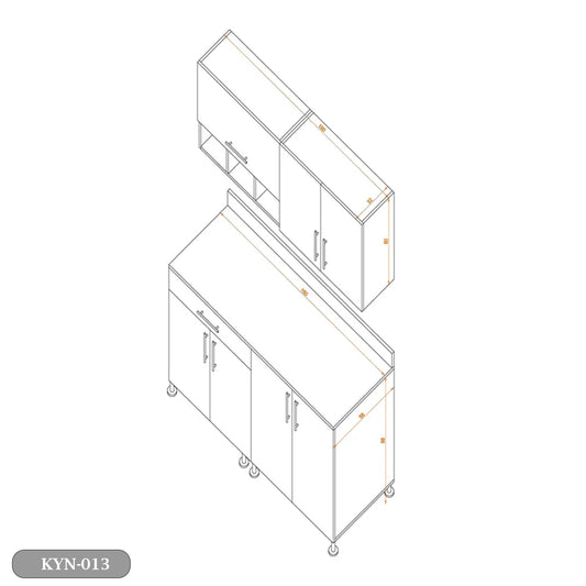 مطبخ قطعتين خشب كونتر و خشب ام دي اف - KYN-013