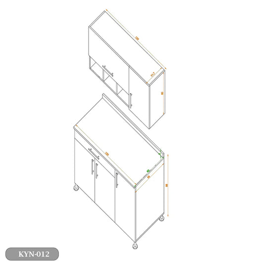 مطبخ قطعتين خشب كونتر و خشب ام دي اف - KYN-012