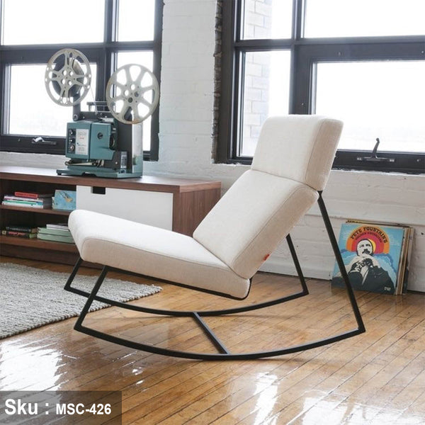 Amorite modern rocking chair, iron, electrostatic painted, white