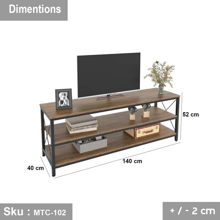 ترابيزة تليفزيون حديد وخشب ملامين - MTC-102 - اوسكار رتان