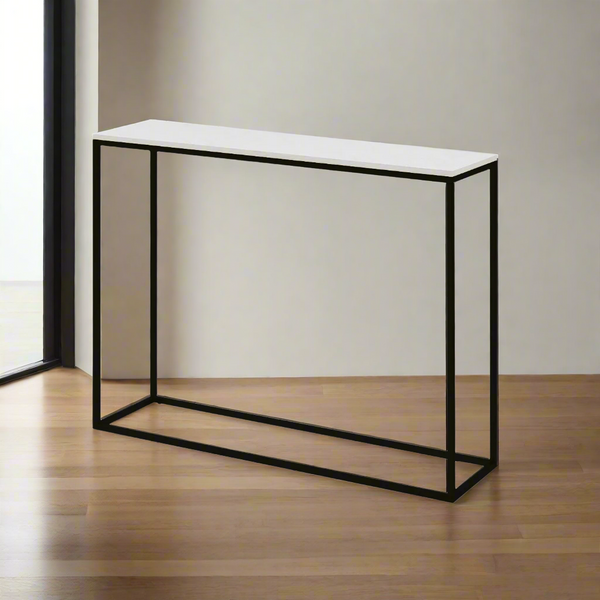 Porto console, iron, electrostatic paint and marble