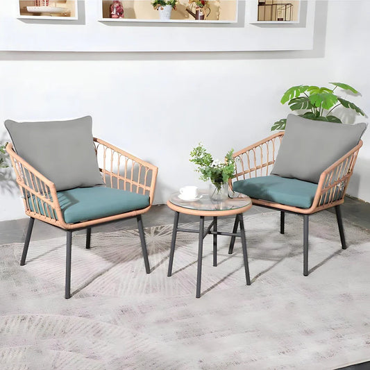 Rattan Janet set, 2 chairs and a table