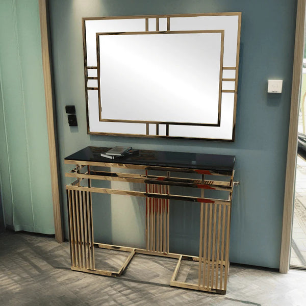 Stainless Steel Console and Mirrors - ORX-077