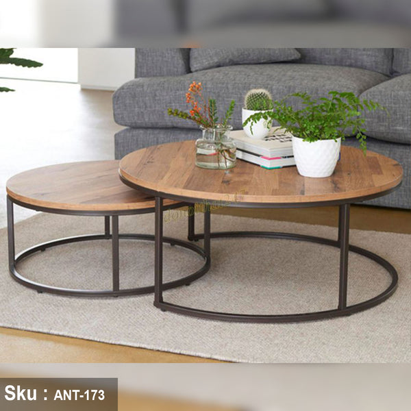 3 high quality MDF wood table - 80cm,50cm diameter - ANT-173