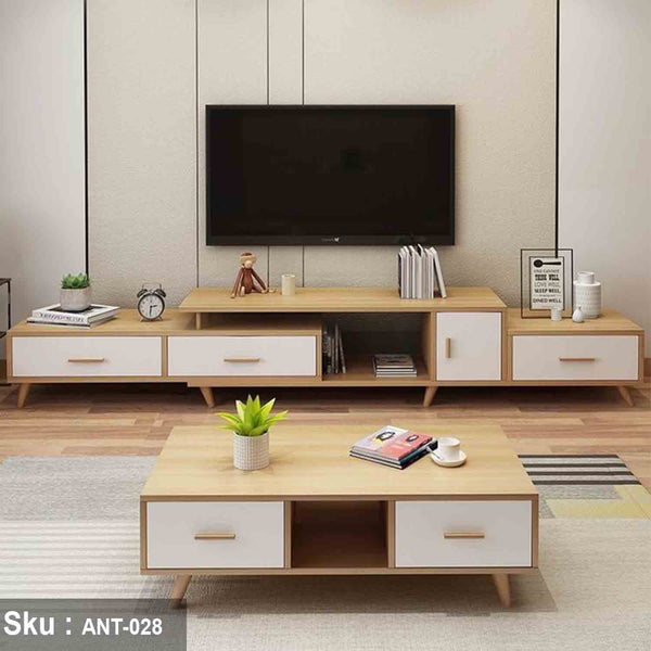 Paulus MDF wood coffee table and TV table set