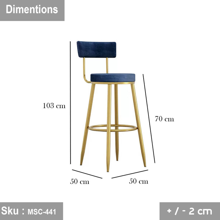 كرسي بار قماش قطيفة -  MSC-441 - 50cmX103cm - اوسكار رتان
