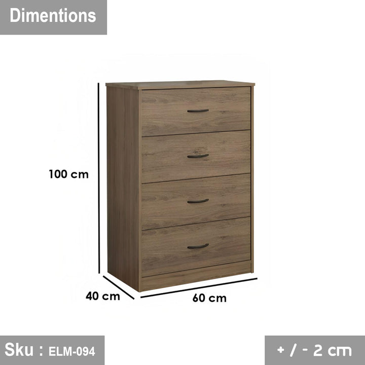 كومود خشب MDF عالي الجودة   - ELM-094 - 100cmX60cm  - اوسكار رتان