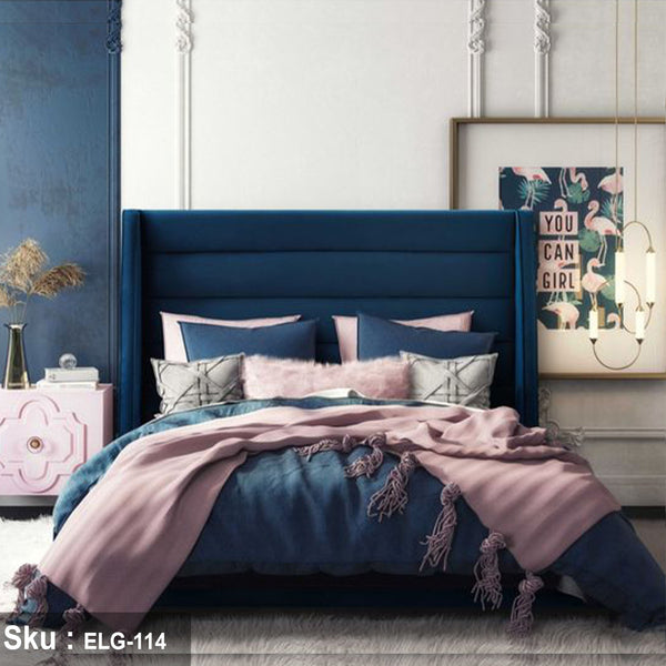 سرير خشب كونتر قماش كتان - ELG-114 - 180 * 110 - اوسكار رتان