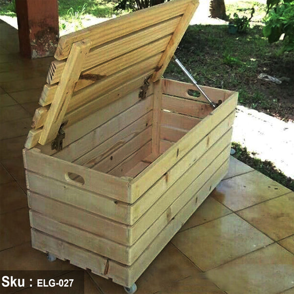 صندوق تخزين خشبي خشب طبيعى - 70 * 50 - ELG-027 - اوسكار رتان