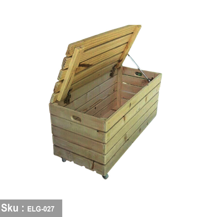 صندوق تخزين خشبي خشب طبيعى - 70 * 50 - ELG-027 - اوسكار رتان