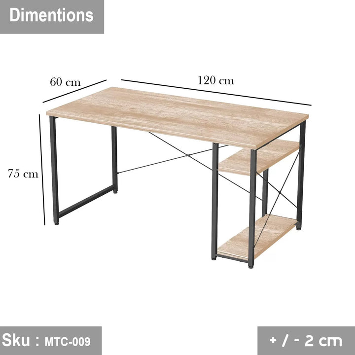 مكتب خشب ملامين -  MTC-009 - 120cmX90cm - اللون البيج  - اوسكار رتان