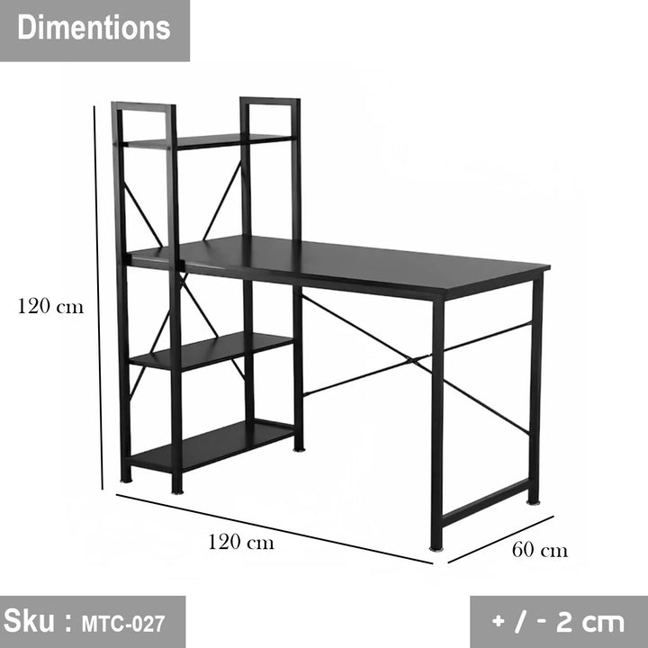 مكتب خشب ملامين -  MTC-027 - 120cmX120cm - اللون اسود - اوسكار رتان